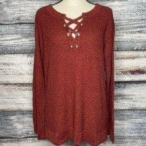 American Eagle Lace Up Grommet Sweater Tunic